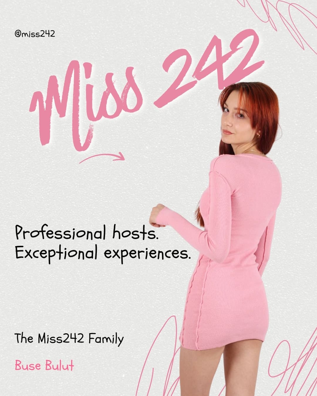 Miss242 pembe üniformalı hostes